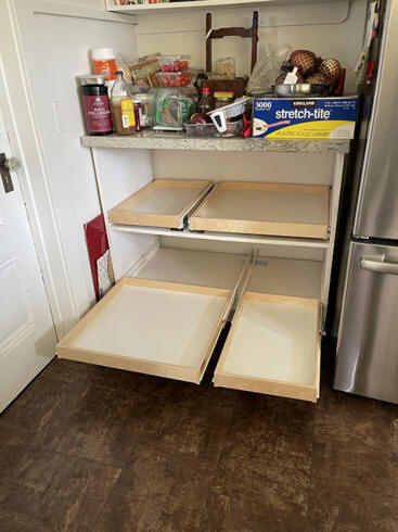 DIY Kitchen Cabinet Pull Out Drawers Shelves, Cheap project