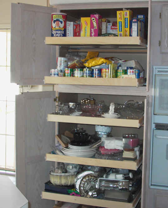 Rolling Kitchen Pantry Shelves