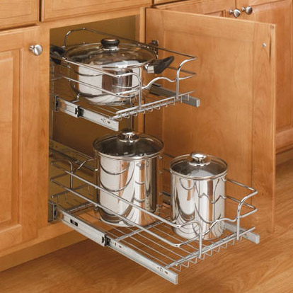 Double Pull Out Wire Basket Shelves That Slide